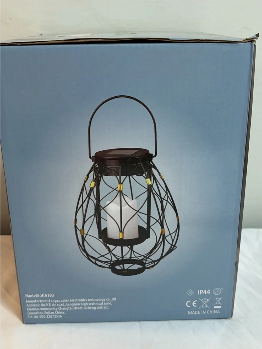Black Solar Lantern — Decorative Outdoor/Indoor Accent